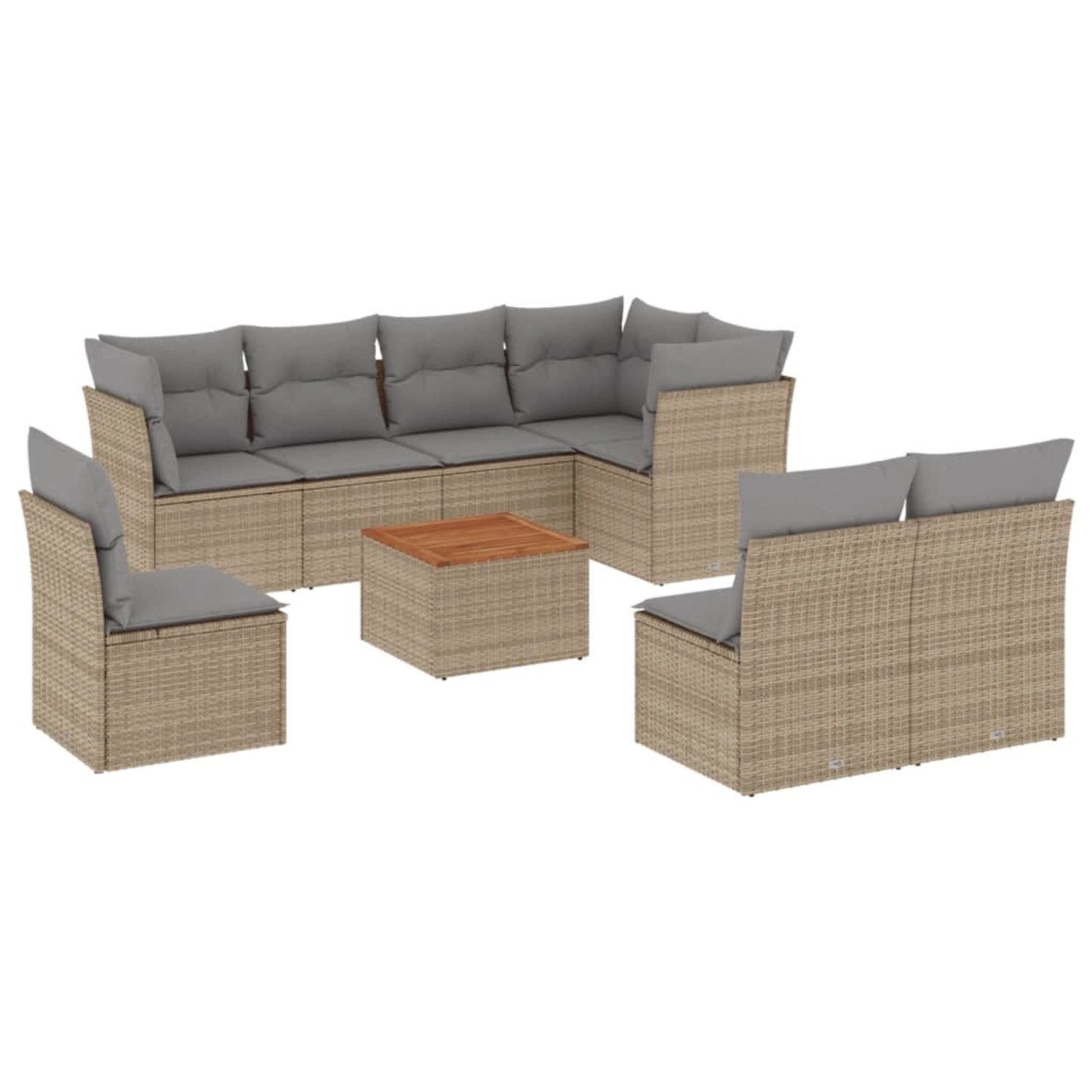 vidaXL 9-tlg Garten-Sofagarnitur mit Kissen Beige Poly Rattan Modell 73 vidaXL 9-tlg Garten-Sofagarnitur mit Kissen Beige Poly Rattan Modell 73 von VIDAXL