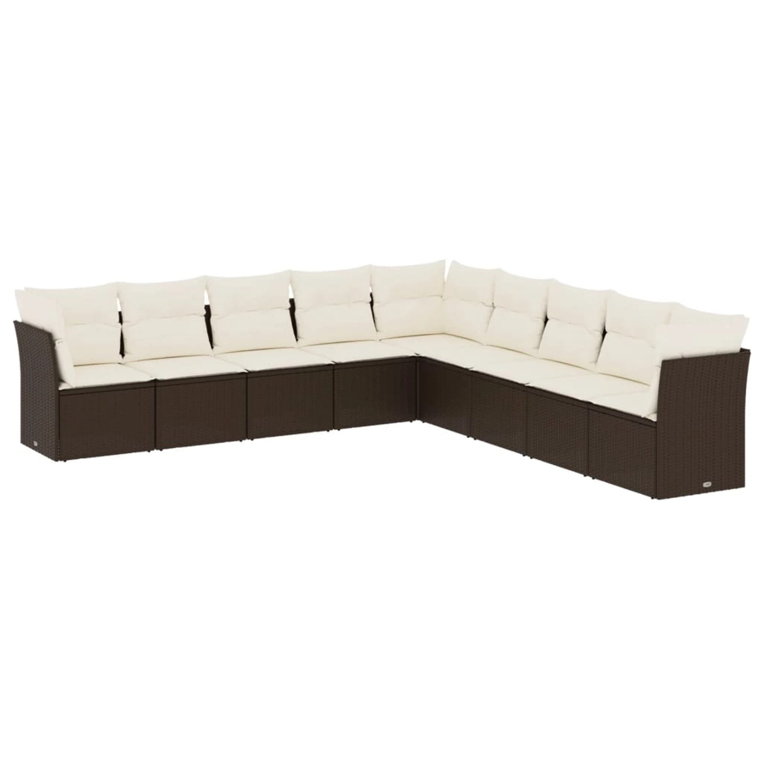 vidaXL 9-tlg Garten-Sofagarnitur mit Kissen Braun Poly Rattan Modell 1 von VIDAXL