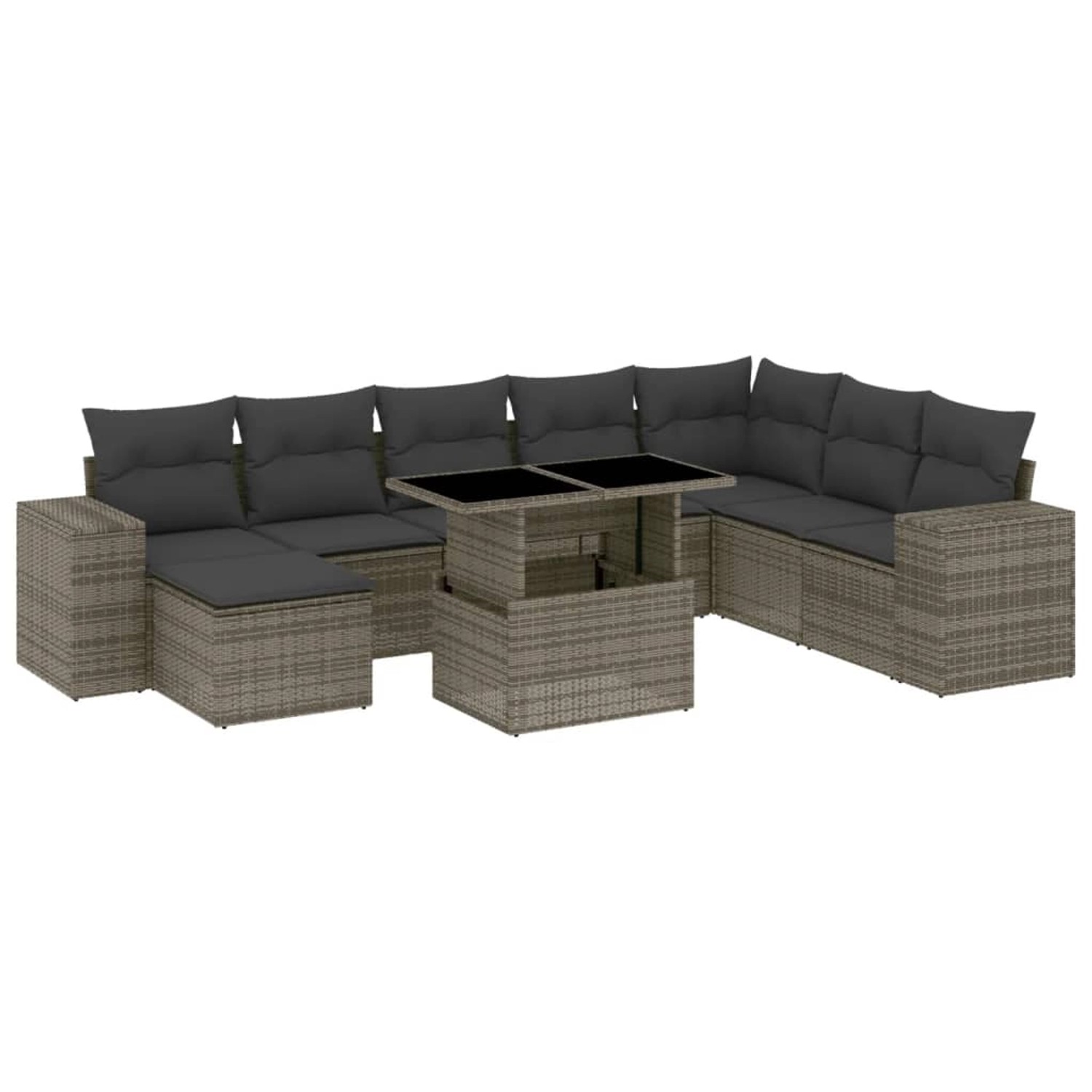 vidaXL 9-tlg Garten-Sofagarnitur mit Kissen Grau Poly Rattan Modell 121 vidaXL 9-tlg Garten-Sofagarnitur mit Kissen Grau Poly Rattan Modell 121 von VIDAXL
