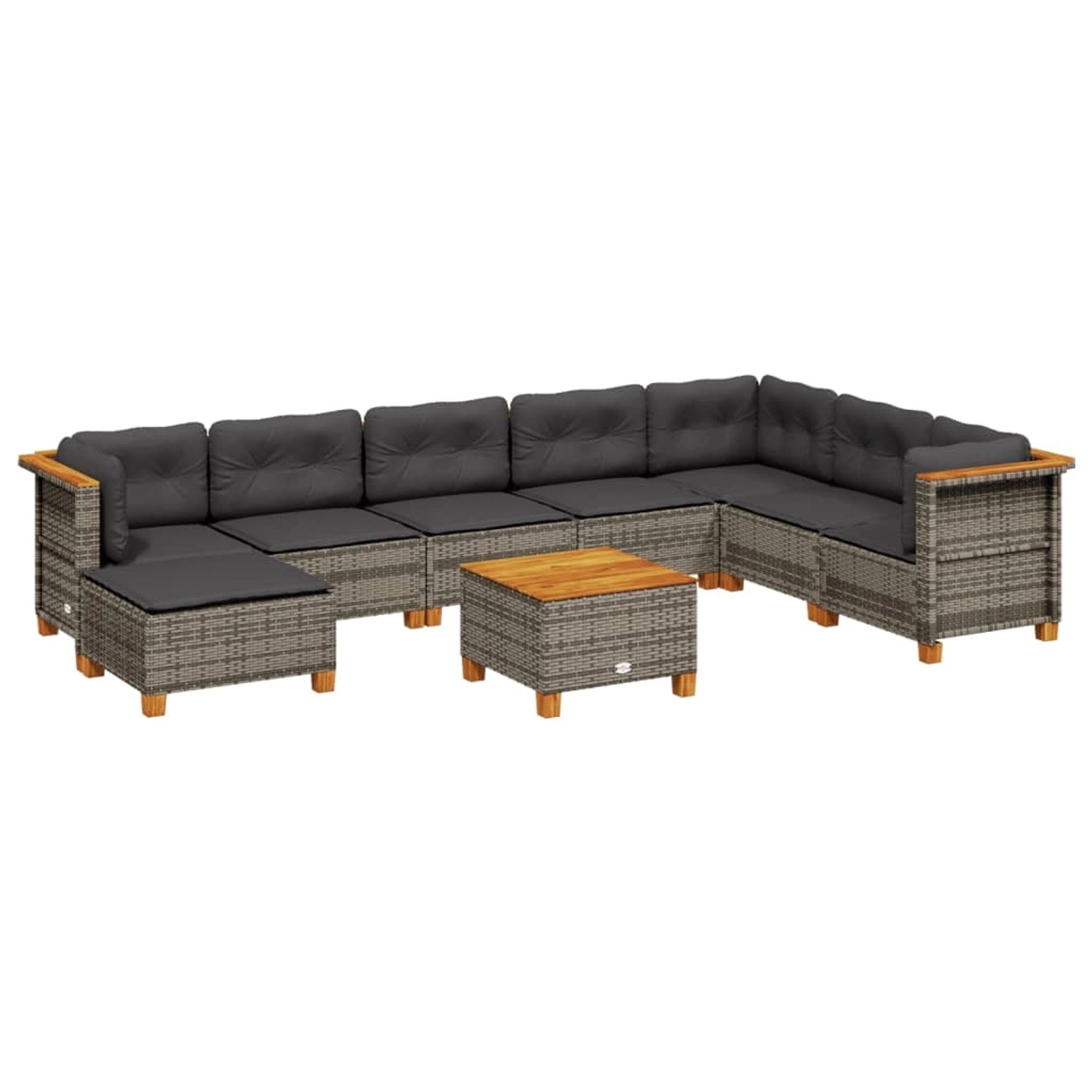 vidaXL 9-tlg Garten-Sofagarnitur mit Kissen Grau Poly Rattan Modell 126 vidaXL 9-tlg Garten-Sofagarnitur mit Kissen Grau Poly Rattan Modell 126 von VIDAXL