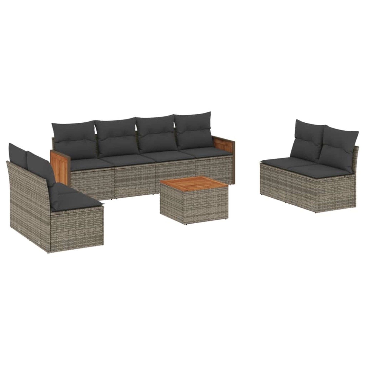 vidaXL 9-tlg Garten-Sofagarnitur mit Kissen Grau Poly Rattan Modell 79 vidaXL 9-tlg Garten-Sofagarnitur mit Kissen Grau Poly Rattan Modell 79 von VIDAXL