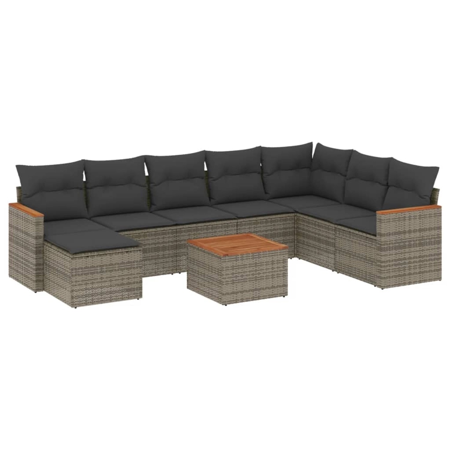 vidaXL 9-tlg Garten-Sofagarnitur mit Kissen Grau Poly Rattan Modell 91 vidaXL 9-tlg Garten-Sofagarnitur mit Kissen Grau Poly Rattan Modell 91 von VIDAXL