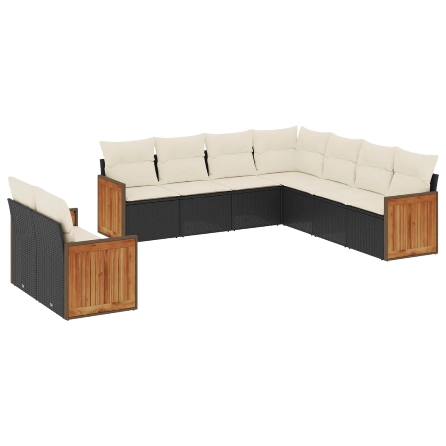 vidaXL 9-tlg Garten-Sofagarnitur mit Kissen Schwarz Poly Rattan Modell 113 vidaXL 9-tlg Garten-Sofagarnitur mit Kissen Schwarz Poly Rattan Modell 113 von VIDAXL