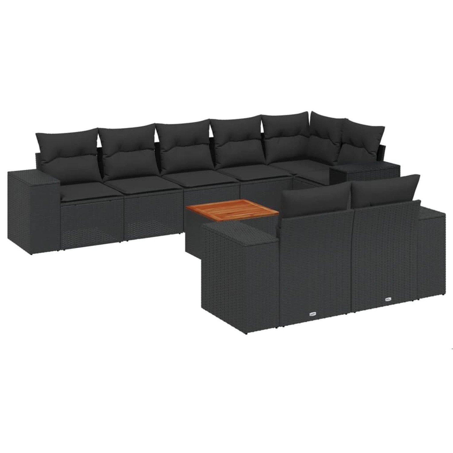 vidaXL 9-tlg Garten-Sofagarnitur mit Kissen Schwarz Poly Rattan Modell 125 vidaXL 9-tlg Garten-Sofagarnitur mit Kissen Schwarz Poly Rattan Modell 125 von VIDAXL
