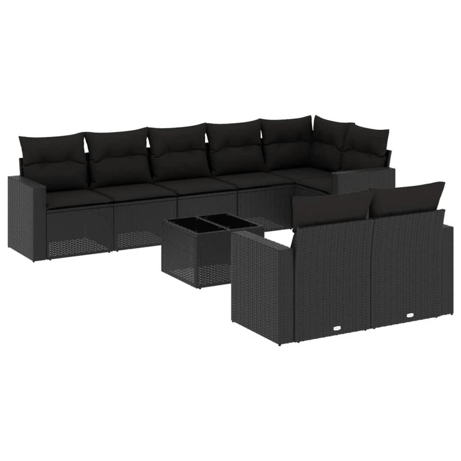 vidaXL 9-tlg Garten-Sofagarnitur mit Kissen Schwarz Poly Rattan Modell 38 vidaXL 9-tlg Garten-Sofagarnitur mit Kissen Schwarz Poly Rattan Modell 38 von VIDAXL