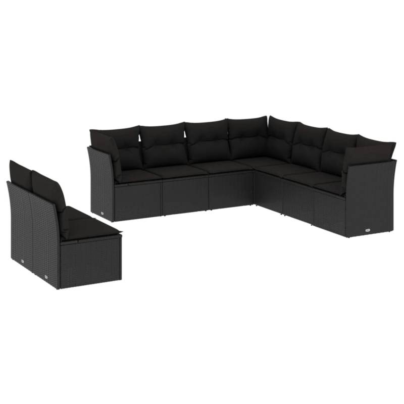 vidaXL 9-tlg Garten-Sofagarnitur mit Kissen Schwarz Poly Rattan Modell 50 vidaXL 9-tlg Garten-Sofagarnitur mit Kissen Schwarz Poly Rattan Modell 50 von VIDAXL