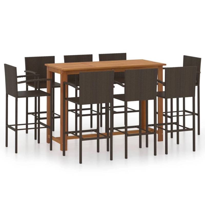 vidaXL 9-tlg Gartenbar-Set Braun von VIDAXL