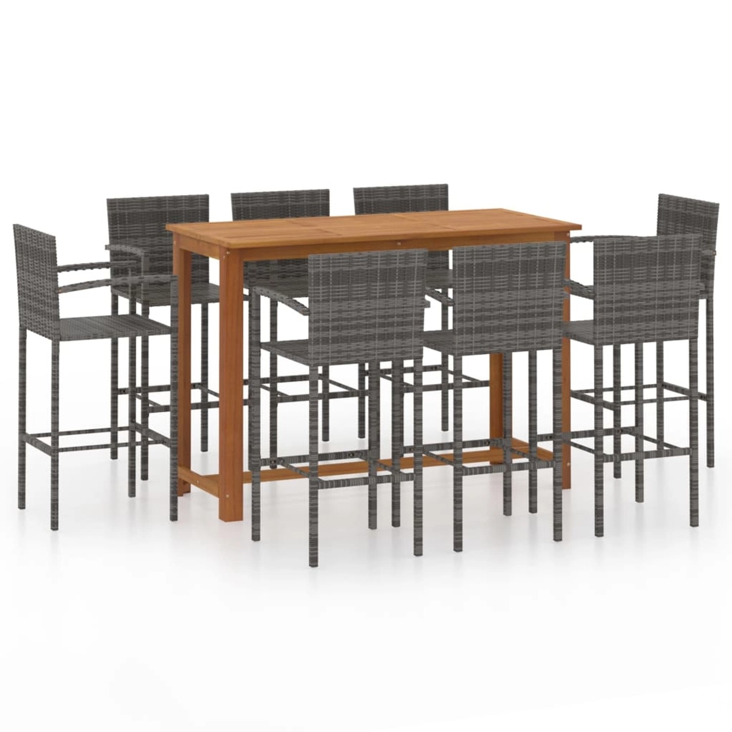 vidaXL 9-tlg Gartenbar-Set Grau vidaXL 9-tlg Gartenbar-Set Grau von VIDAXL