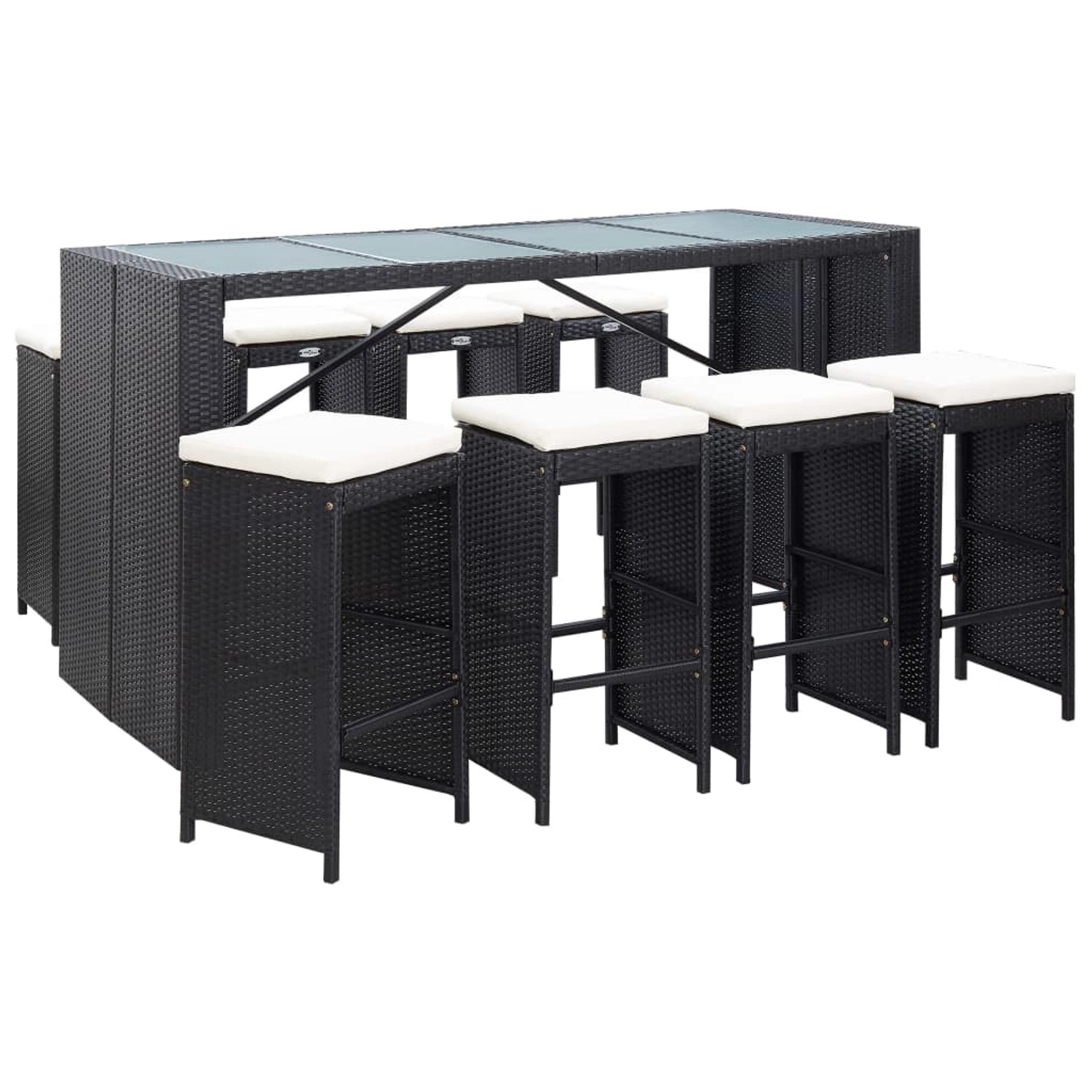 vidaXL 9-tlg Gartenbar-Set Poly Rattan Schwarz vidaXL 9-tlg Gartenbar-Set Poly Rattan Schwarz von VIDAXL