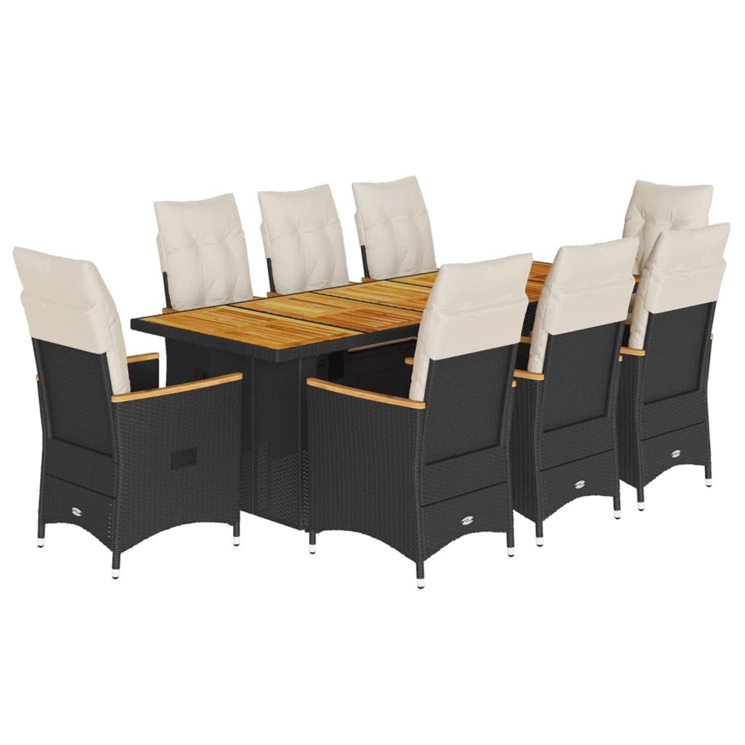 vidaXL 9-tlg. Garten-Bistro-Set mit Kissen Schwarz Poly Rattan vidaXL 9-tlg. Garten-Bistro-Set mit Kissen Schwarz Poly Rattan von VIDAXL