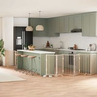 vidaXL 9-tlg. Hundetor mit Tür Faltbar 450 cm Pappelholz von VIDAXL