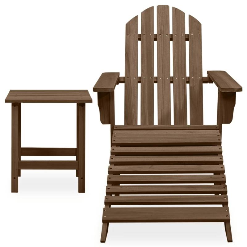 vidaXL Adirondack-Gartenstuhl mit Fußstütze & Tisch Tannenholz Braun von VIDAXL