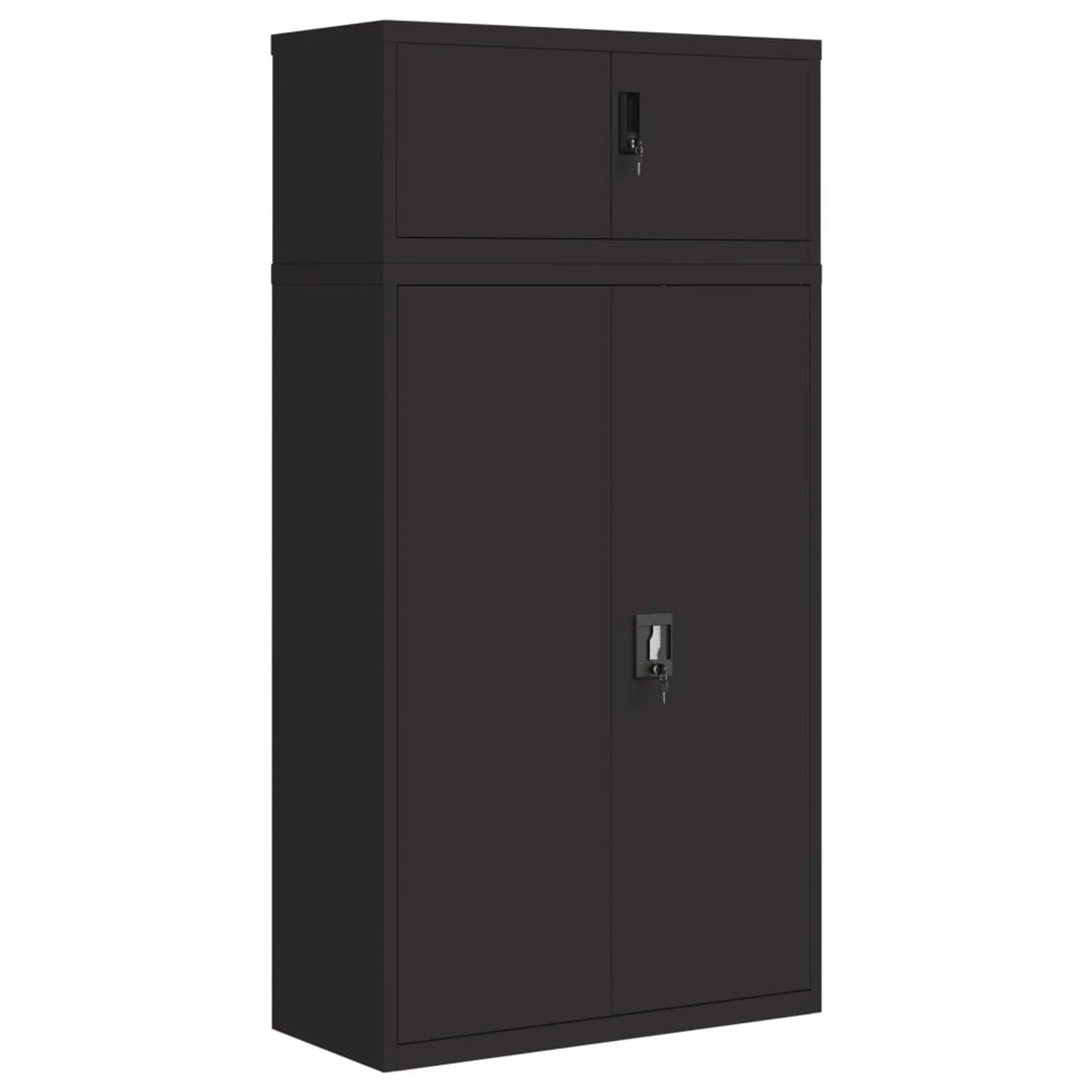 vidaXL Aktenschrank Schwarz 90x40x180 cm Stahl von VIDAXL