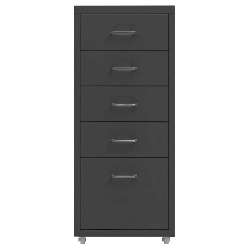 vidaXL Aktenschrank mit Rollen Anthrazit 28x41x69 cm Metall Modell 1 von VIDAXL
