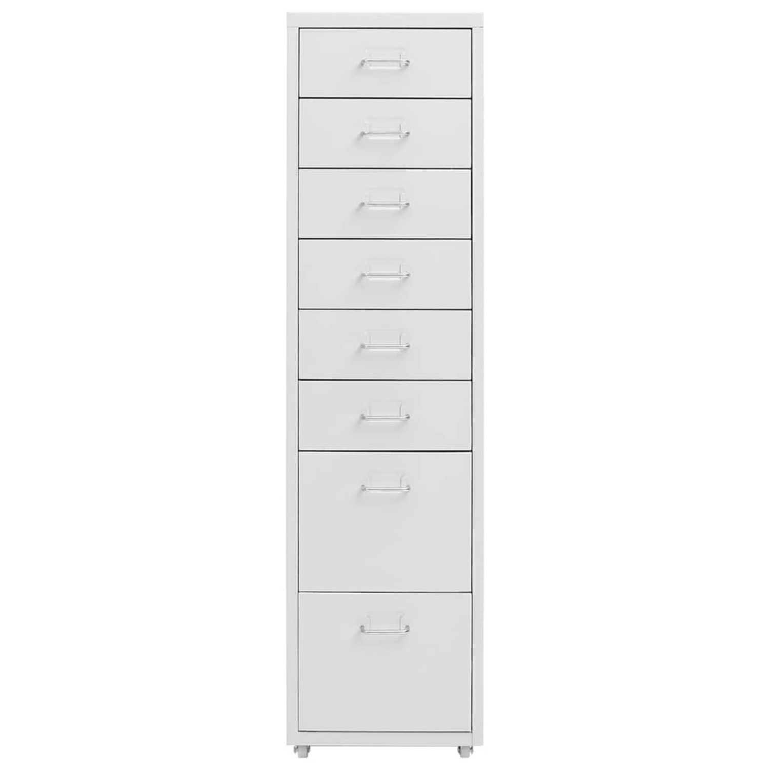 vidaXL Aktenschrank mit Rollen Grau 28x41x109 cm Metall von VIDAXL