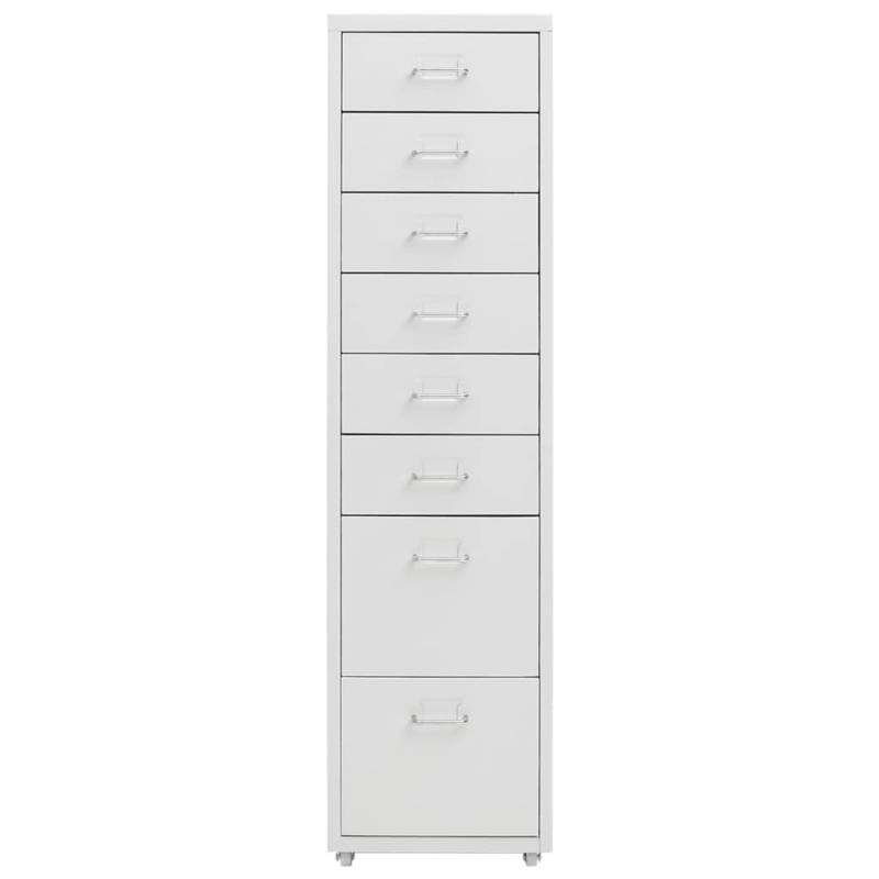 vidaXL Aktenschrank mit Rollen Grau 28x41x109 cm Metall von VIDAXL