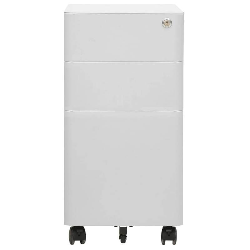 vidaXL Aktenschrank mit Rollen Hellgrau 30x45x59 cm Stahl von VIDAXL