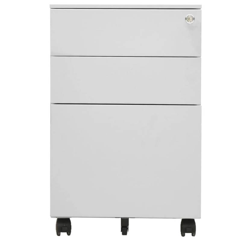 vidaXL Aktenschrank mit Rollen Hellgrau 39x45x60 cm Stahl von VIDAXL