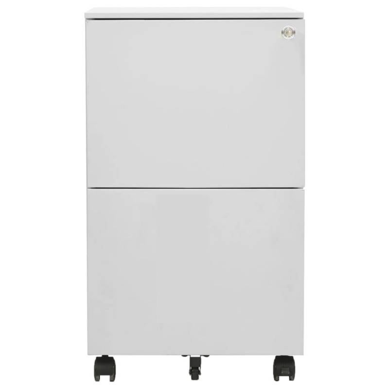 vidaXL Aktenschrank mit Rollen Hellgrau 39x45x67 cm Stahl von VIDAXL