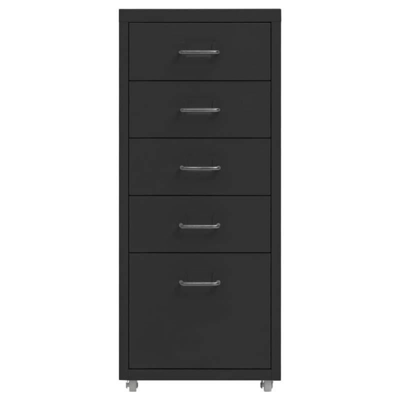 vidaXL Aktenschrank mit Rollen Schwarz 28x41x69 cm Metall Modell 1 von VIDAXL