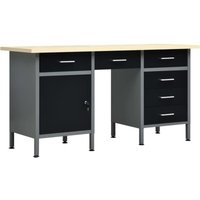 Vidaxl - Arbeitstisch Schwarz 160 x 60 x 85 cm Stahl von VIDAXL