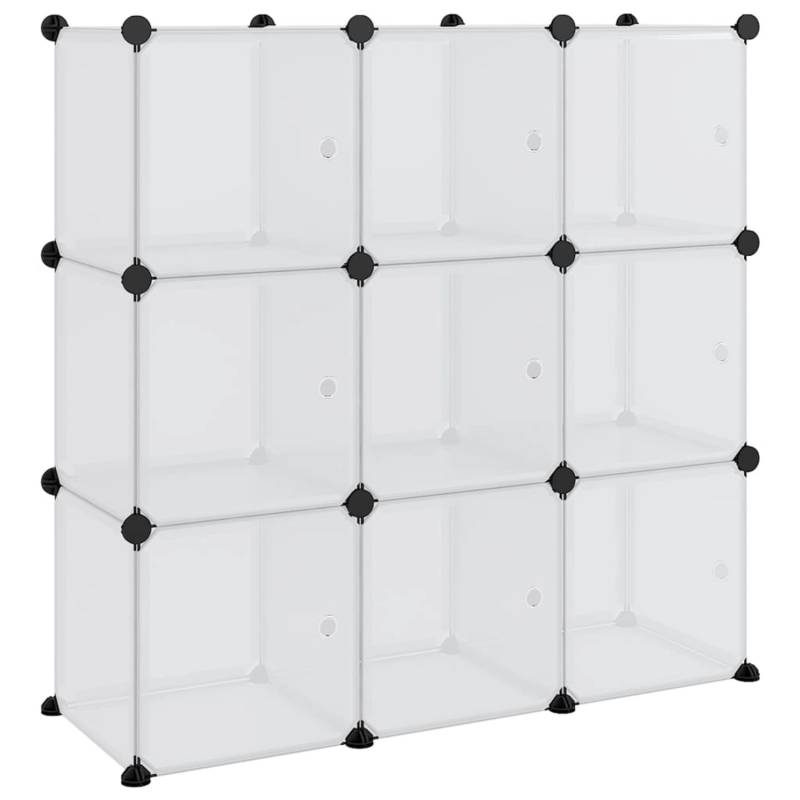 vidaXL Aufbewahrungswürfel-Organizer mit 9 Würfeln und Türen Transparent PP 340557 von VIDAXL