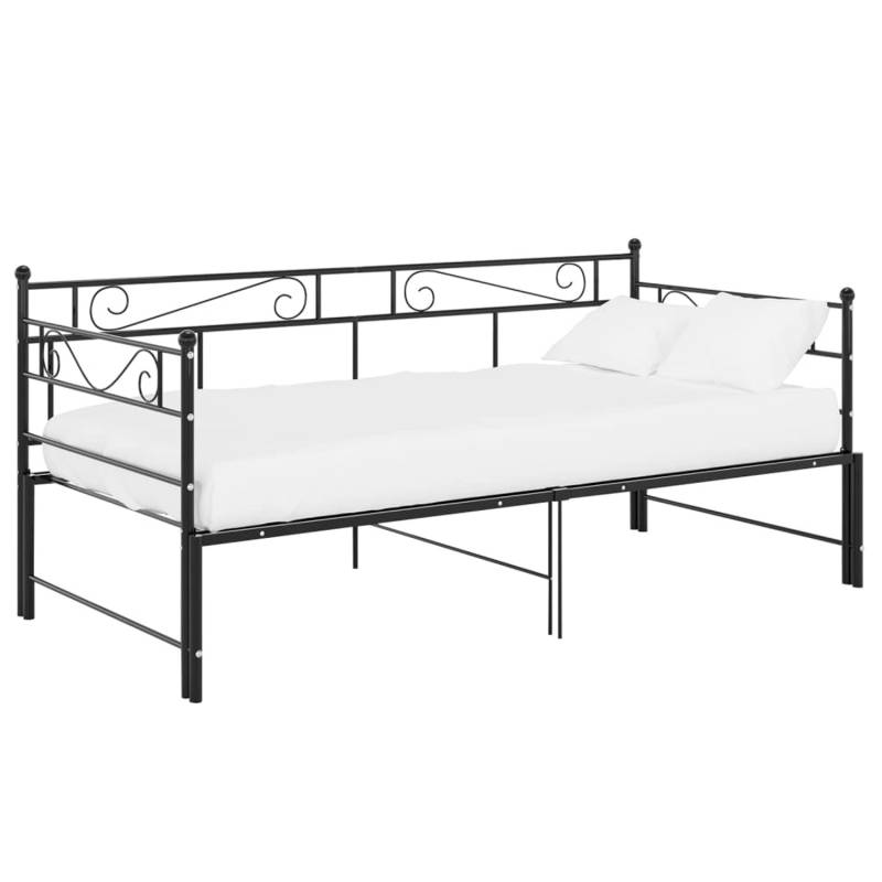 vidaXL Ausziehsofa Bettgestell Schwarz Metall 90x200 cm Modell 5650978 von VIDAXL