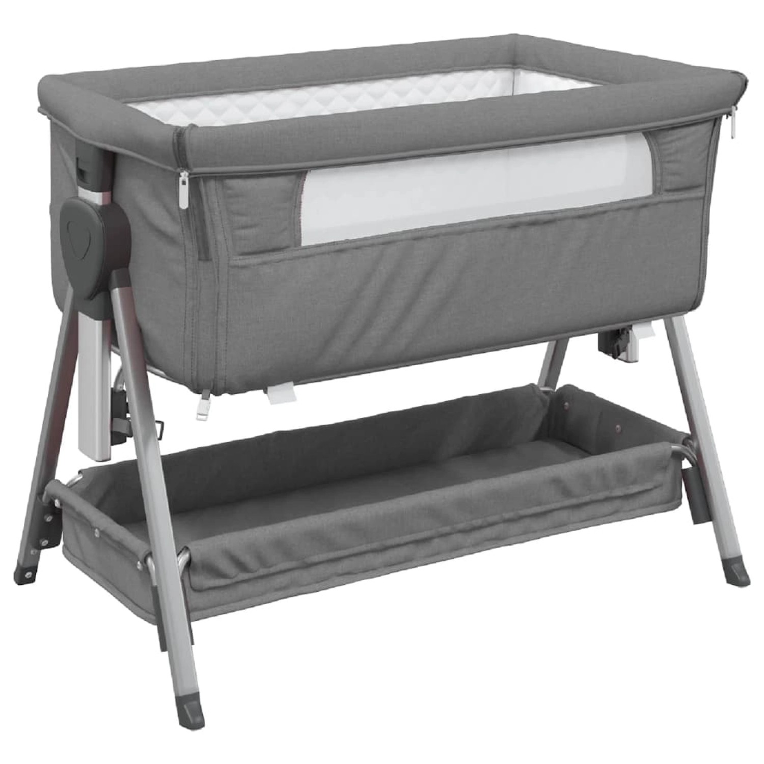 vidaXL Babybett mit Matratze Dunkelgrau Leinenstoff 10290 von VIDAXL