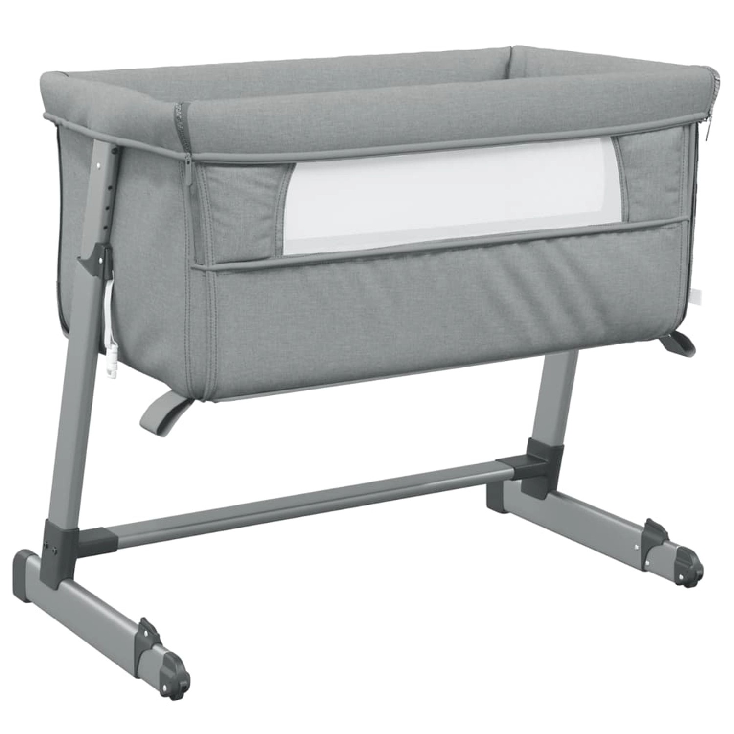 vidaXL Babybett mit Matratze Hellgrau Leinenstoff 10295 von VIDAXL