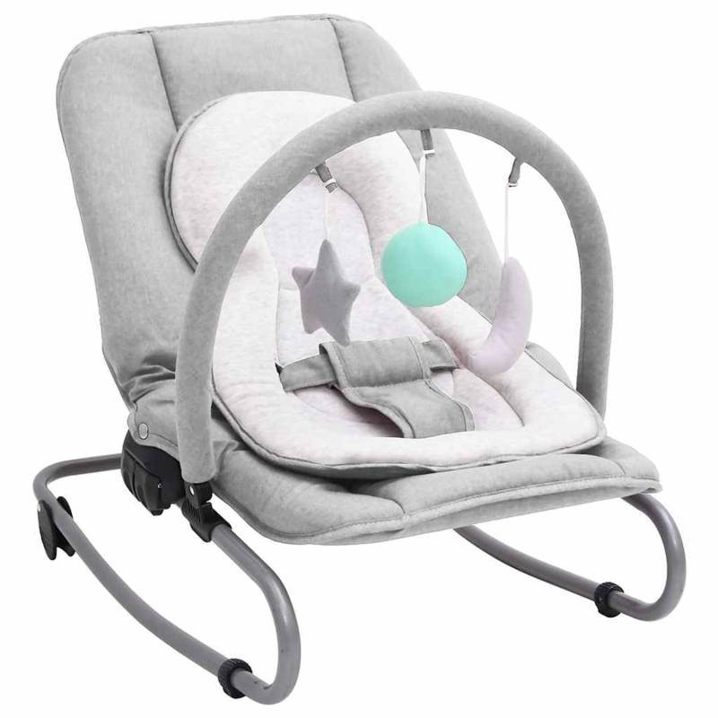 vidaXL Babywippe Hellgrau Stahl 748400 von VIDAXL