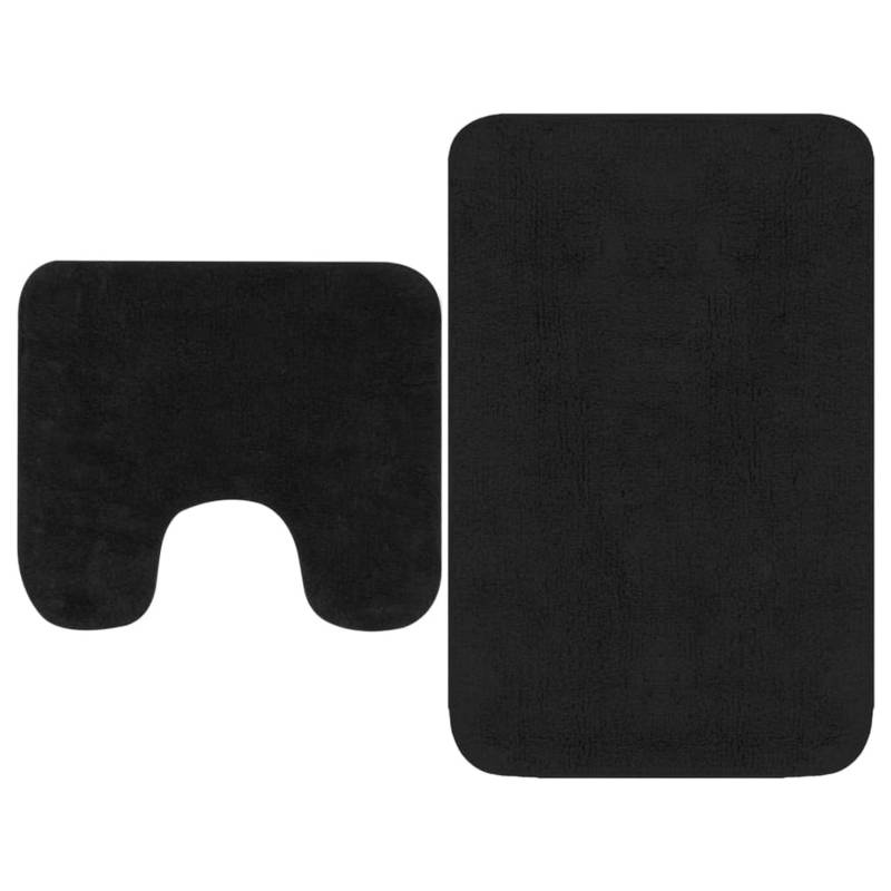 vidaXL Badematten-Set 2-Tlg Stoff Anthrazit von VIDAXL