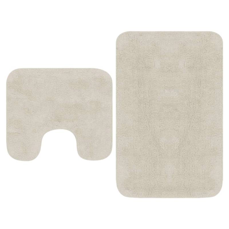 vidaXL Badematten-Set 2-Tlg Stoff Weiß von VIDAXL