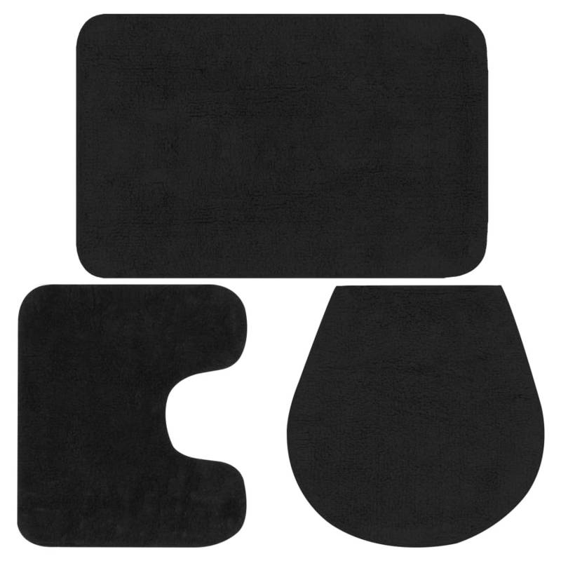 vidaXL Badematten-Set 3-Tlg Stoff Anthrazit von VIDAXL