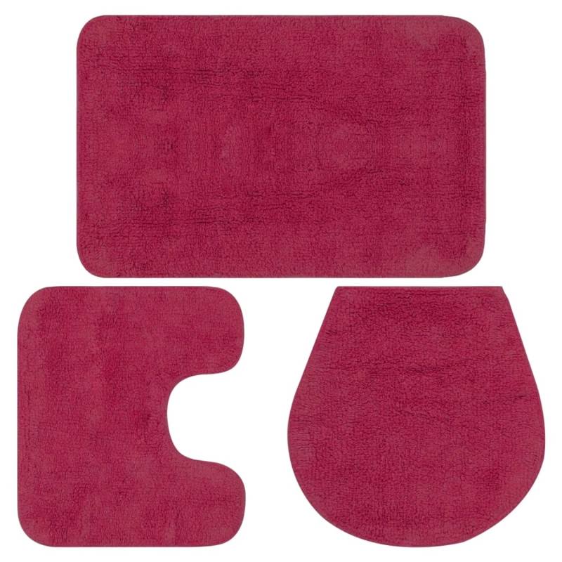 vidaXL Badematten-Set 3-Tlg Stoff Fuchsia von VIDAXL