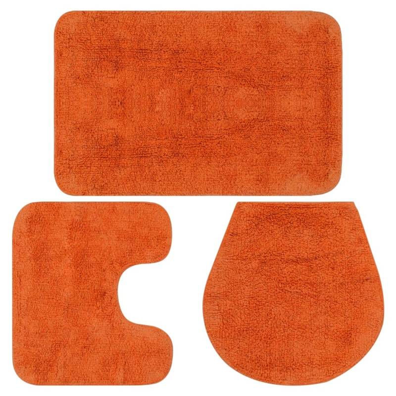 vidaXL Badematten-Set 3-Tlg Stoff Orange von VIDAXL