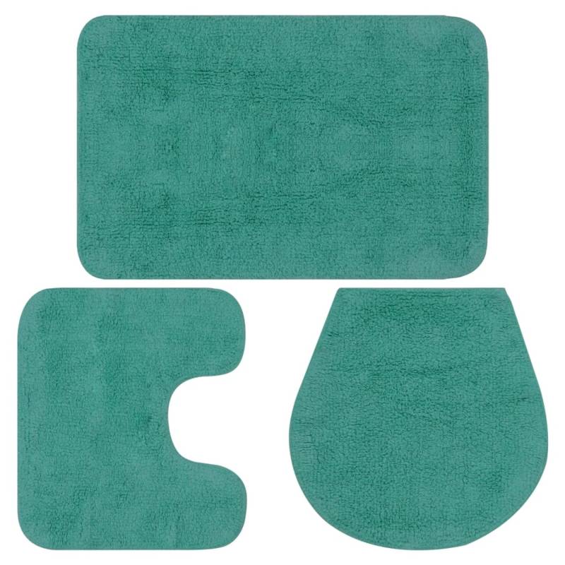 vidaXL Badematten-Set 3-Tlg Stoff Türkis von VIDAXL