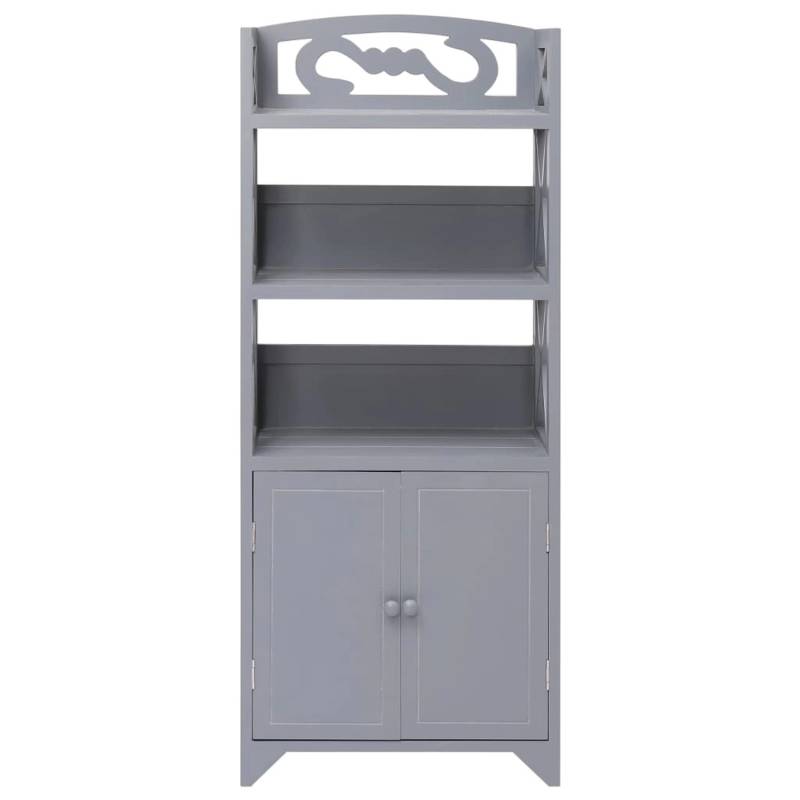 vidaXL Badezimmerschrank Grau 46x24x116 cm Paulownia Holz von VIDAXL