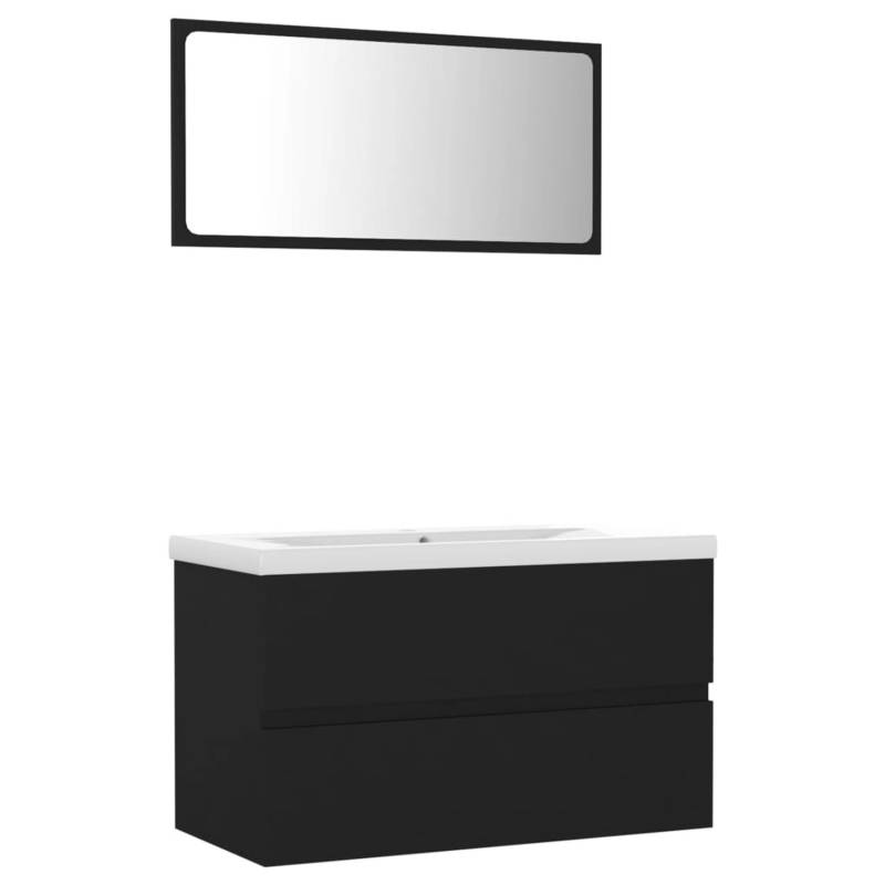 vidaXL Badmöbel-Set Schwarz Holzwerkstoff Modell 54 von VIDAXL