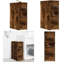 vidaXL Badschrank Schmal mit Rollen Räuchereiche Holzwerkstoff von VIDAXL