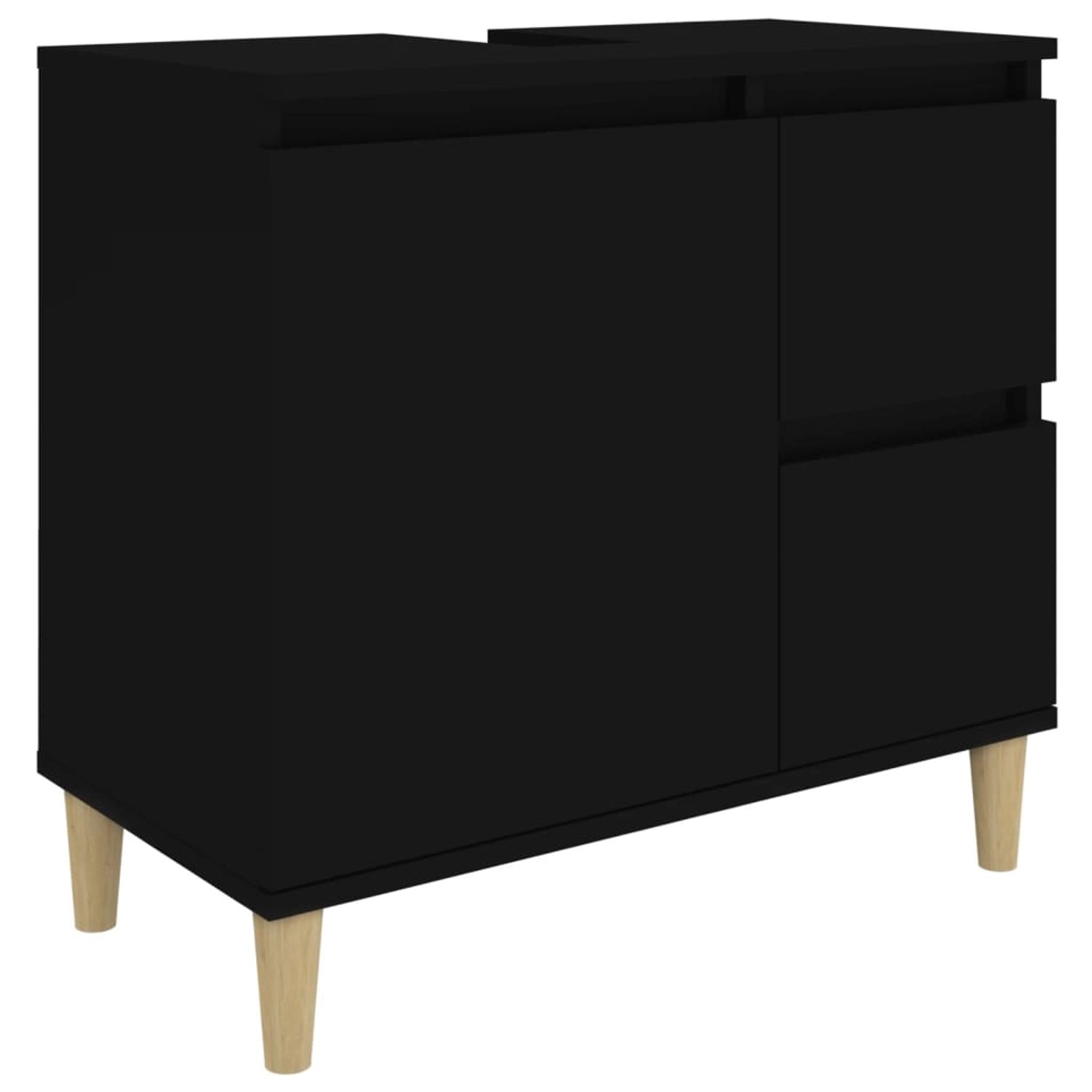 vidaXL Badschrank Schwarz 65x33x60 cm Holzwerkstoff Modell 1 vidaXL Badschrank Schwarz 65x33x60 cm Holzwerkstoff Modell 1 von VIDAXL
