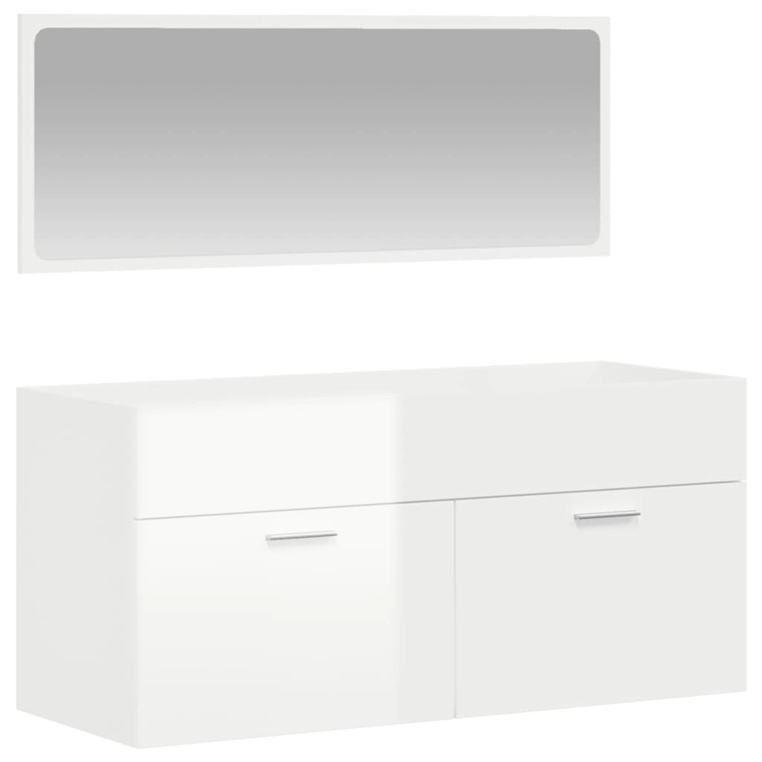 vidaXL Badschrank mit Spiegel Hochglanz-Weiß Holzwerkstoff Modell 3 vidaXL Badschrank mit Spiegel Hochglanz-Weiß Holzwerkstoff Modell 3 von VIDAXL