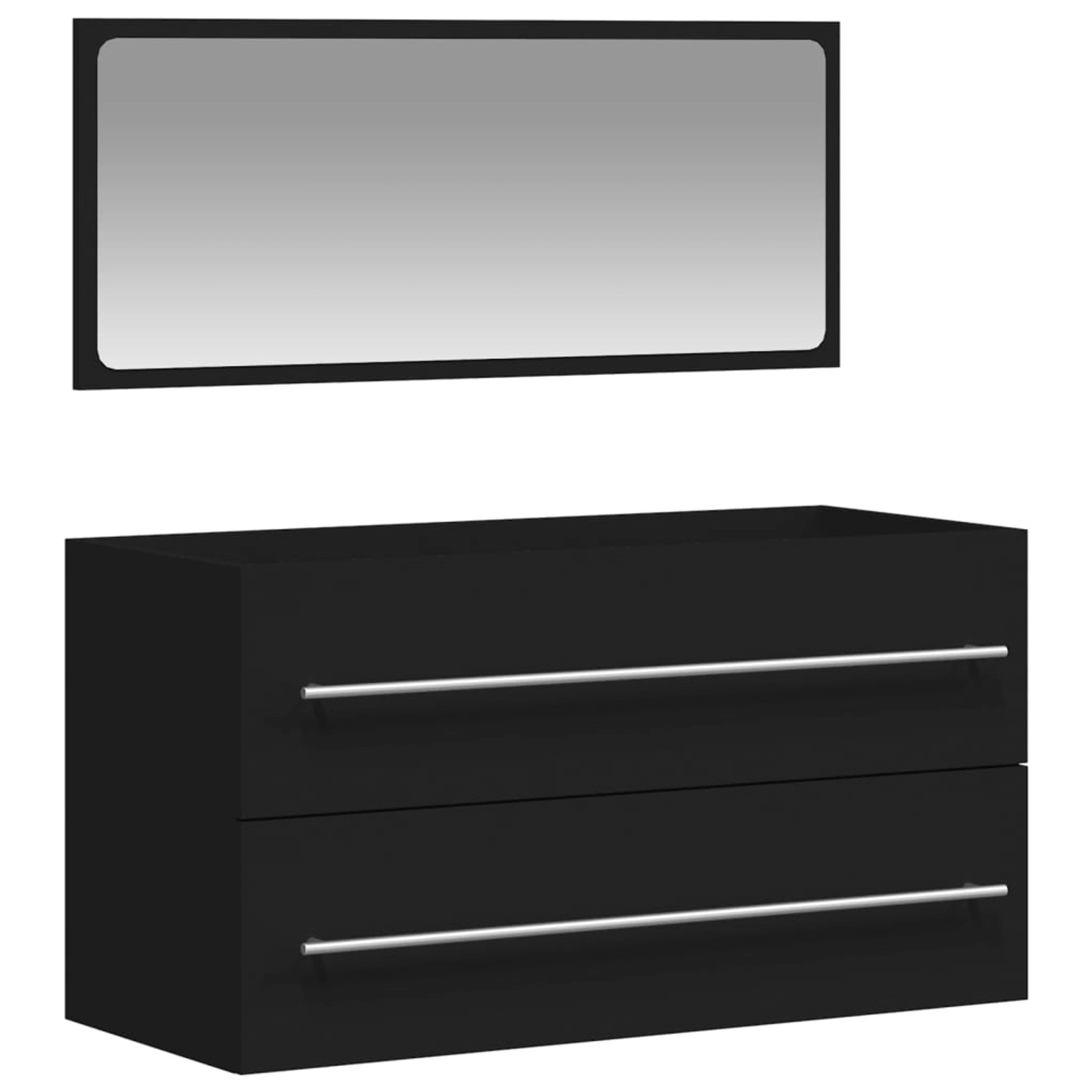vidaXL Badschrank mit Spiegel Schwarz Holzwerkstoff vidaXL Badschrank mit Spiegel Schwarz Holzwerkstoff von VIDAXL