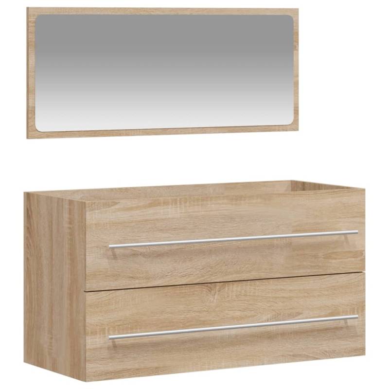 vidaXL Badschrank mit Spiegel Sonoma-Eiche Holzwerkstoff Modell 2 von VIDAXL