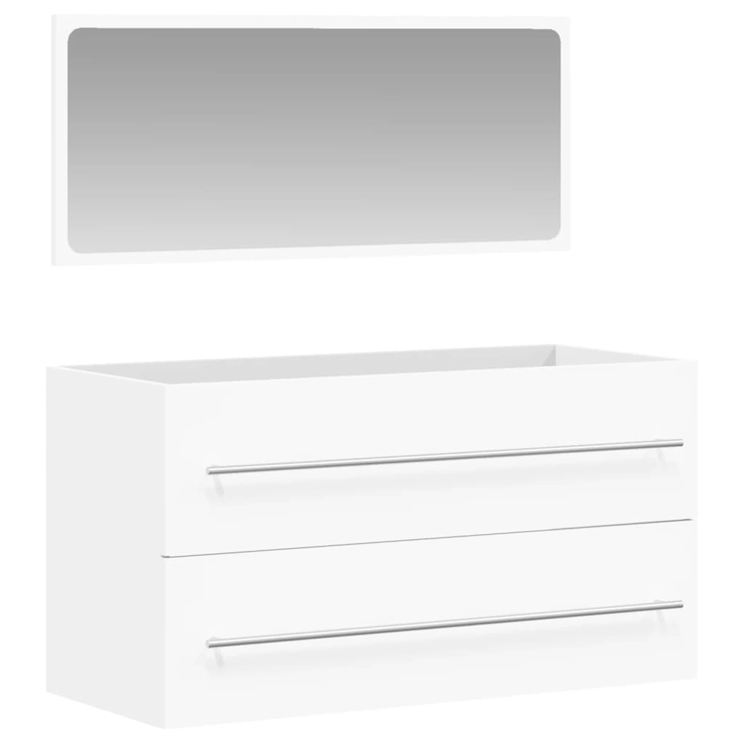 vidaXL Badschrank mit Spiegel Weiß Holzwerkstoff Modell 2 von VIDAXL