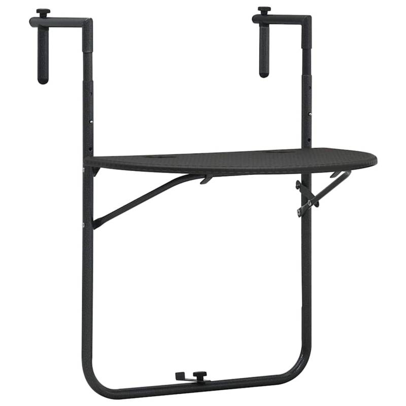 vidaXL Balkon-Hängetisch Braun 60x64x83,5 cm Kunststoff Rattan-Optik 47895 von VIDAXL