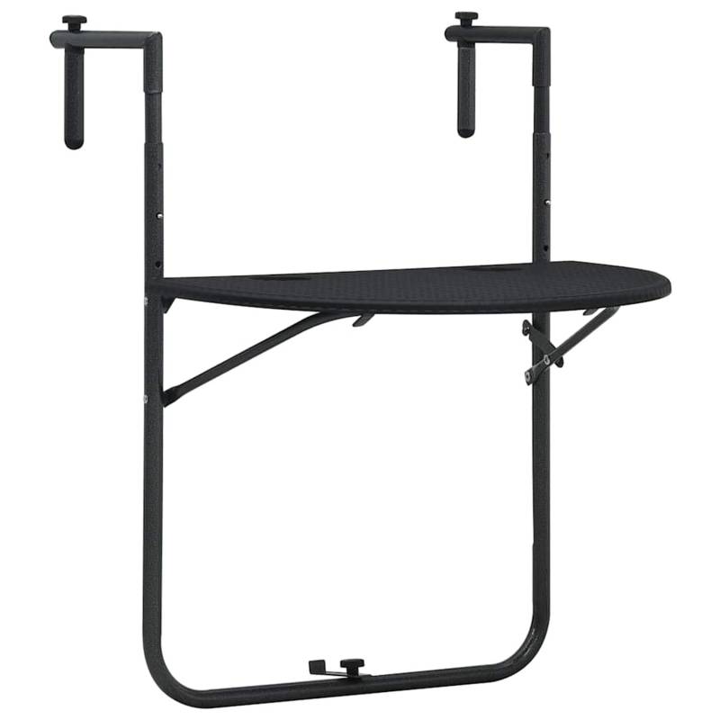 vidaXL Balkon-Hängetisch Schwarz 60x64x83,5 cm Kunststoff Rattan-Optik 47894 von VIDAXL