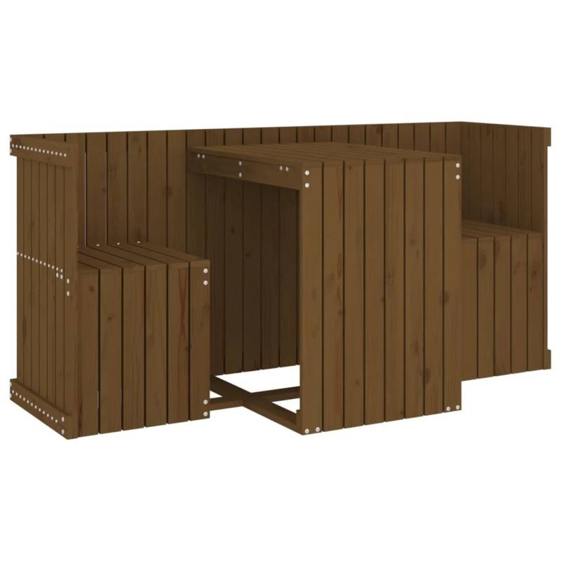vidaXL Balkonmöbel-Set 2-Sitzer Honigbraun Massivholz Kiefer von VIDAXL