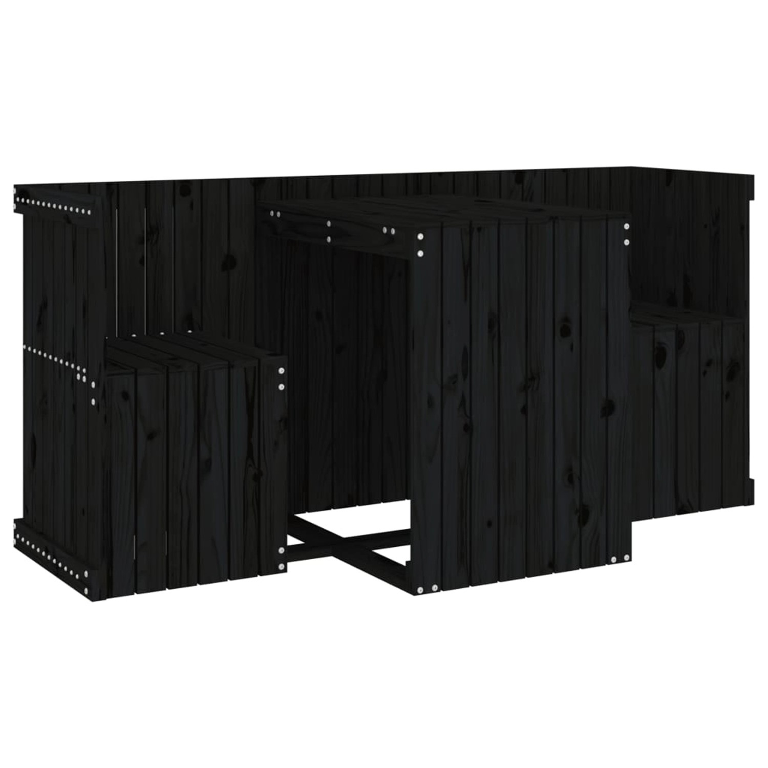 vidaXL Balkonmöbel-Set 2-Sitzer Schwarz Massivholz Kiefer vidaXL Balkonmöbel-Set 2-Sitzer Schwarz Massivholz Kiefer von VIDAXL