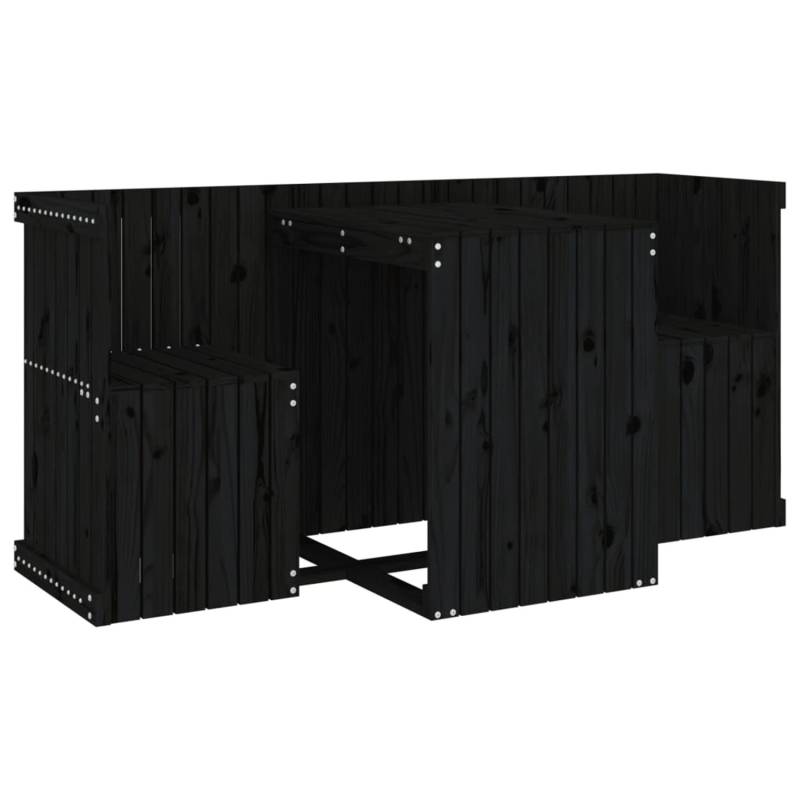 vidaXL Balkonmöbel-Set 2-Sitzer Schwarz Massivholz Kiefer von VIDAXL