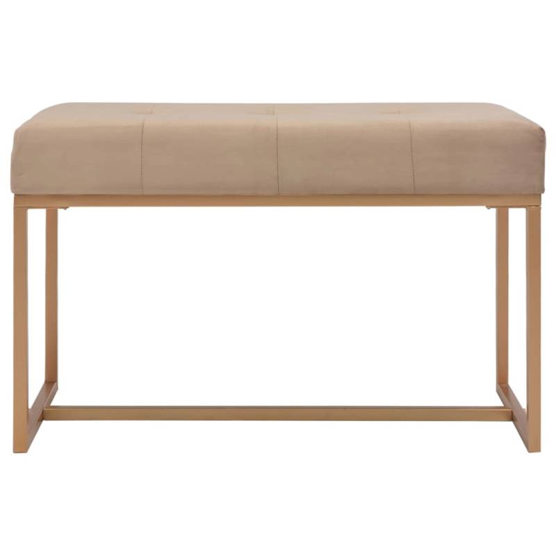 vidaXL Bank 80 cm Beige Samt von VIDAXL